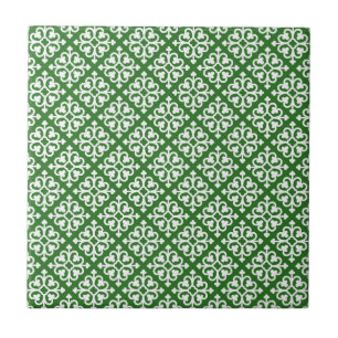 Carreau Motif Damas sur vert