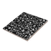 Carreau Motif Damas victorien, noir et blanc, (Côté)