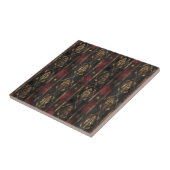 Carreau Motif Damask Noir Or Persan (3) (Côté)