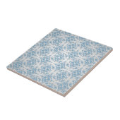 Carreau Motif damassé bleu et argent mignon (Côté)