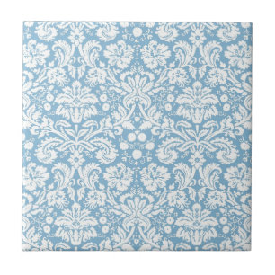 Carreau Motif damassé de couleur bleue
