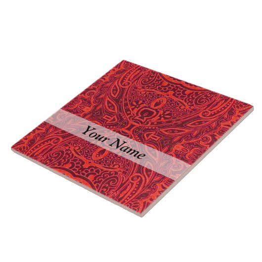 Carreau Motif damassé rouge (Côté)
