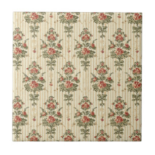 Carreau Motif damassé rouge vert vintage (10)
