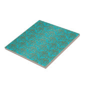 Carreau Motif damassé turquoise et or élégant (Côté)