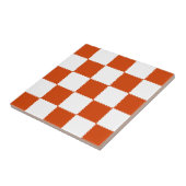 Carreau Motif damier orange et blanc (Côté)