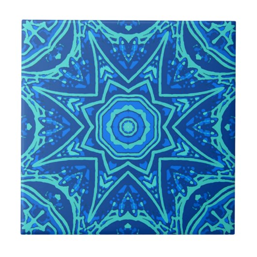 Carreau Motif d'aquarelle Abstrait - Denim Blue (Devant)