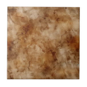 Carreau Motif d'aquarelle de ton terrestre