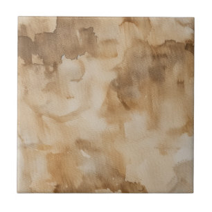 Carreau Motif d'aquarelle de ton terrestre