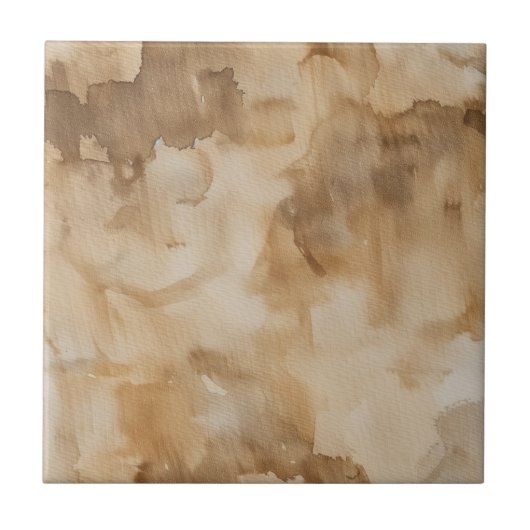 Carreau Motif d'aquarelle de ton terrestre (Devant)