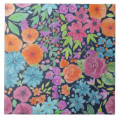 Carreau Motif d'aquarelle florale (Devant)