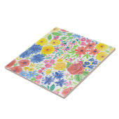 Carreau Motif d'aquarelle florale (Côté)