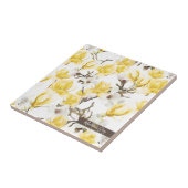 Carreau Motif d'aquarelle jaune et blanc Magnolia Blossom (Côté)