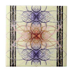 Carreau motif d'araignée Abstrait en violet et rouge