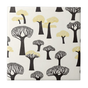 Carreau Motif d'arbre baobab fantaisiste