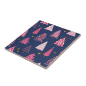 Carreau Motif d'arbre de Noël bleu et rose (Côté)