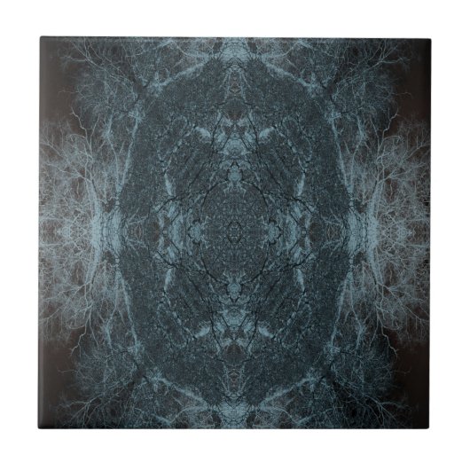 Carreau Motif d'arbre en silhouette foncée (Devant)