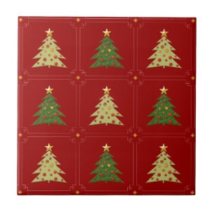 Carreau Motif d'arbres de Noël
