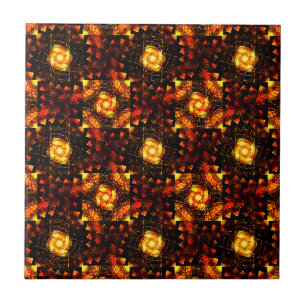 Carreau Motif d'art abstrait élégant boho moderne or #506
