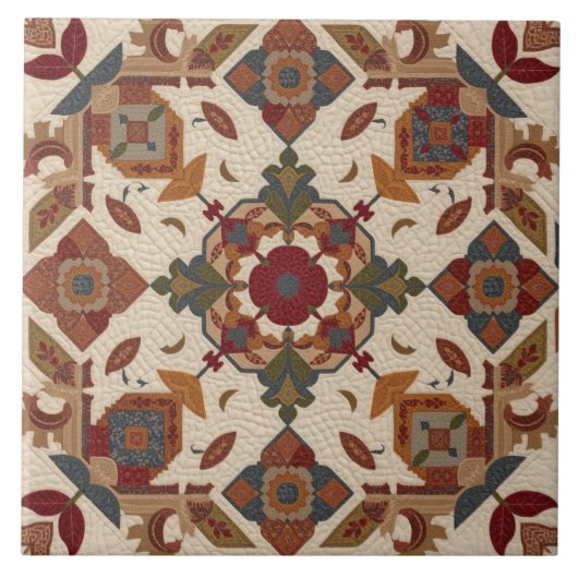 Carreau motif d'art de bloc de patchwork géométrique vinta (Devant)
