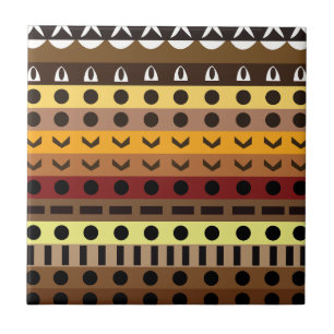 Carreau Motif d'art déco tribal coloré 