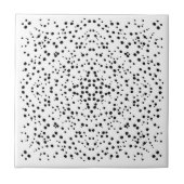 Carreau Motif d'art Dot Splatter noir et blanc Abstrait (Devant)