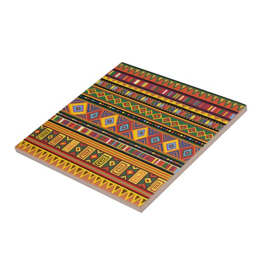 Carreau Motif d'art ethnique en Afrique (Côté)
