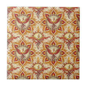 Carreau Motif d'art spirituel mandala de feu de phénix