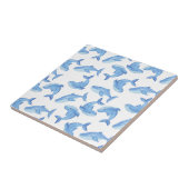 Carreau Motif de baleine bleue d'aquarelle (Côté)