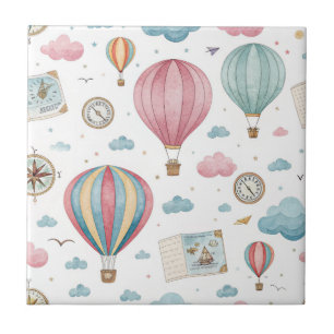 Carreau Motif de ballon à air chaud vintage (1)