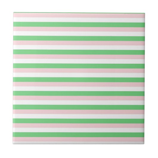 Carreau Motif de bande horizontale rose verte (Devant)