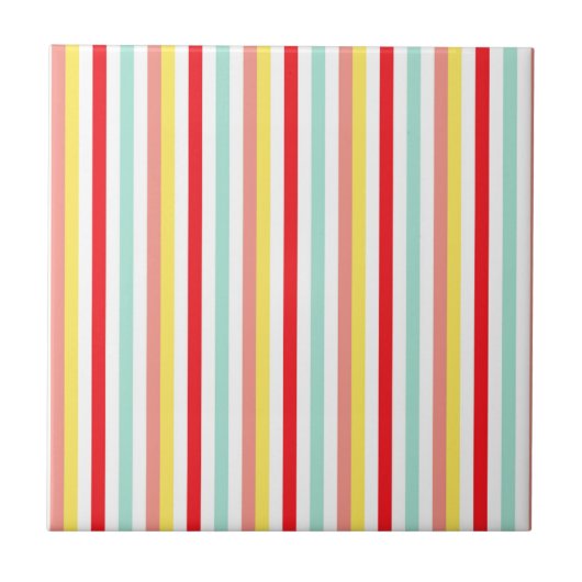 Carreau Motif de bande verticale coloré (Devant)