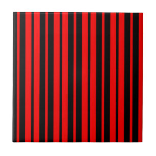 Carreau Motif de bandes verticales en noir rouge