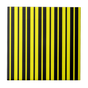 Carreau Motif de bandes verticales noires jaunes