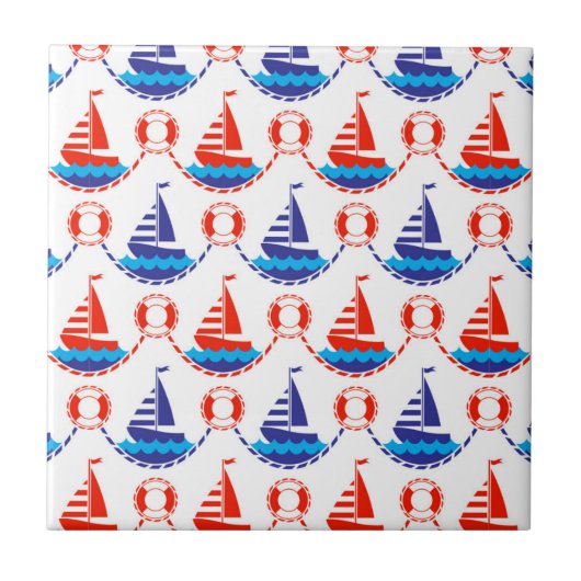 Carreau Motif de bateau à voile (Devant)