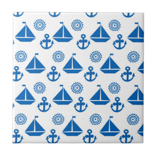 Carreau Motif de bateau à voile de bande dessinée