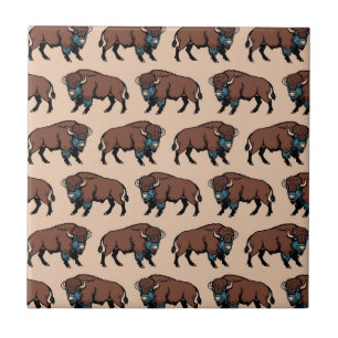 Carreau Motif de bison de Buffalo