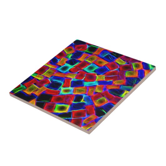 Carreau Motif de blocs bokeh abstraits colorés (Côté)