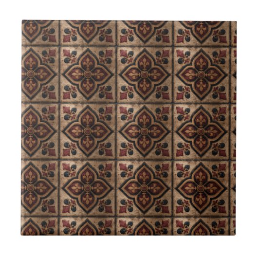 Carreau Motif de bois sculpté gothique (3) (Devant)