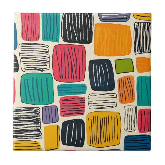 Carreau Motif de boîte coloré vibreant (2) (Devant)