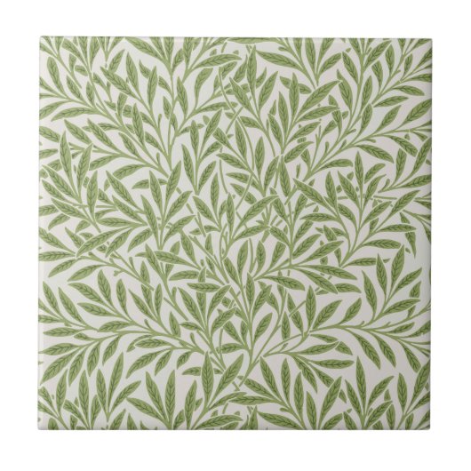Carreau Motif de branches feuillues vertes (Devant)