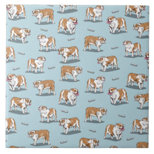Carreau Motif de bulldog anglais