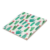 Motif de cactus à fleur d'aquarelle