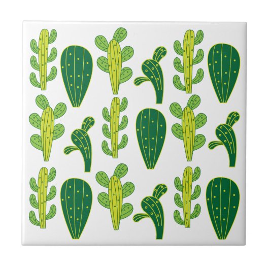 Carreau Motif de cactus cactées succulentes (Devant)