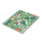 Carreau Motif de cactus d'aquarelle (Côté)