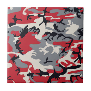 Carreau Motif de Camouflage rouge gris