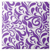 Carreau motif de carrelage en feuille tourbillon violet (Devant)