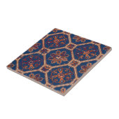 Carreau Motif de Carrelage ethnique de luxe | Bleu et oran (Côté)
