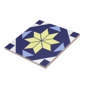 Carreau Motif de carrelage Floral bleu méditerranéen (Côté)