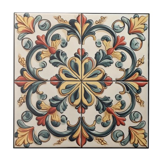Carreau Motif de carrelage floral clair (Devant)