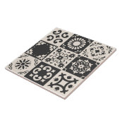 Carreau Motif de Carrelage noir et blanc méditerranéen (Côté)